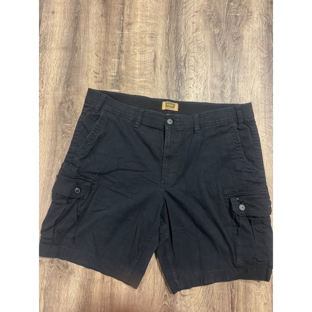 The Foundry Supply Co Mens Black Comfort Stretch Cargo Shorts Size 46 Big & Tall